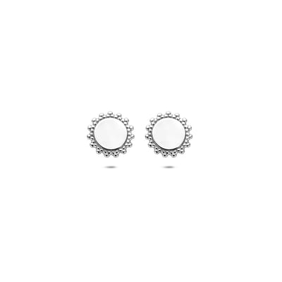 Lev Sieraden - 925 zilveren oorknoppen 7,5 mm - Bloem motief - zilver gerhodineerd