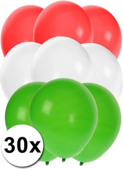 30x Ballonnen in Hongaarse kleuren