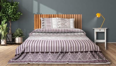 Lubna Home Dekbedovertrekset - Ranforce Katoen - Lila - Dubbel - Luxe Bedlinnen - 240x220/200cm 2xKussensloop