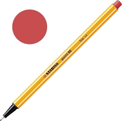 STABILO point 88 - Fineliner 0,4 mm - Roestig Rood - per stuk