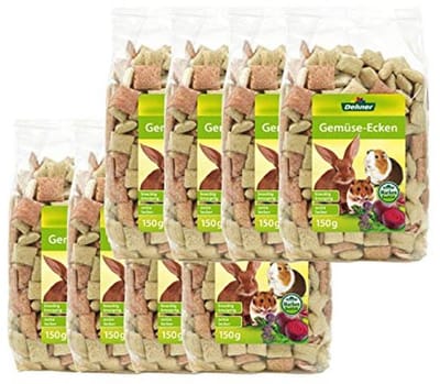 Knaagdiersnack - Knapperige Groentenhoeken voor Konijnen en Knaagdieren 8 x 150 g