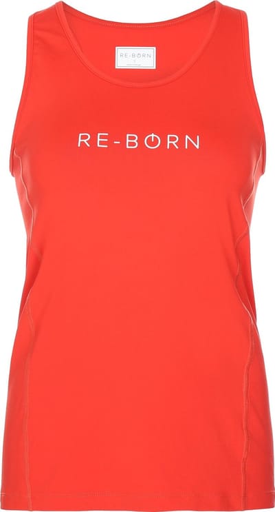 Re-Born - Sportkleding - Sporttop - Sport hemdje - Tanktop - Langere top - Sneldrogende top - Fitness top - Tennis top - Padel - Yogatop - Hardlopen - Dames - Rood - Maat S