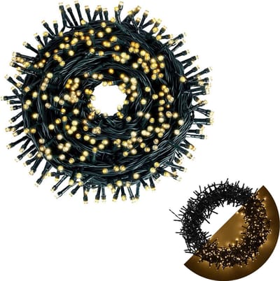 Cheqo® Kerstboomverlichting - Kerstlampjes - Led Verlichting - Kerstverlichting - 120 LED - 9 meter - Binnen en Buiten - Extra Warm Wit