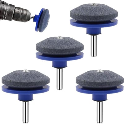 Bladslijper voor grasmaaier, mes slijper voor tuinmachines, slijpen voor elektrische boormachines, set van 4 stuks, ideaal voor scherpe snedes en onderhoud van tuingereedschap