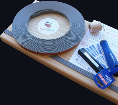 Antislipstrip - Startpakket Trapprofiel Tape 1,6cm - Donkergrijs - rol 15 meter