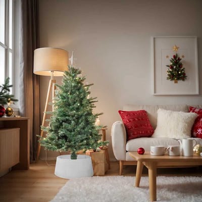 vidaXL - Kerstboomrok - Ø56x23 - cm - kunststof - wit