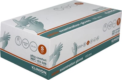 Klinion Personal Protection Ultra Comfort - Handschoenen - Nitril - Poedervrij - Maat S (Small) - Wit - 150 stuks