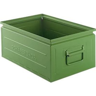 Schäfer Shop Select stapelbak, 25 l, 120 kg, L 478 x B 307 x H 200 mm, staal, RAL 6011 (resada groen)