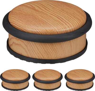 4x deurstopper binnen - deurhouder - houtlook - rubber - 5 cm - deurvastzetter