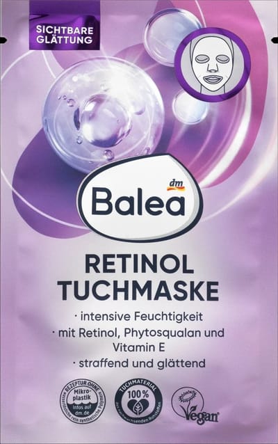 Balea Retinol Gezichtsmasker - Voor alle huidtypen - Intensief hydraterend gezichtsmasker - 1 stuk