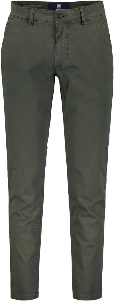 LERROS Basic chino van gestructureerde stof, slim fit , Maat: W30_L32 , Kleur: CHILLED OLIVE , 80% katoen, 17% lyocell, 3% elastaan