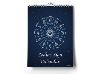 Sterrenbeeld kalender | Zodiac Sign | 24x35 | Staande Kalender | Huurdies | Verjaardagskalender Volwassenen