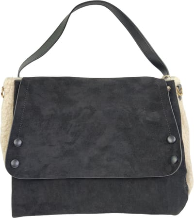 Qischa® - Handtas - dames - Schoudertas - Crossbody - Teddy - zwart - 100% recycled -vegan