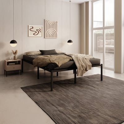 Meubella - Tweepersoonsbed Justin - Zwart - 140x200