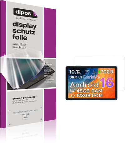 dipos – 2x Beschermfolie geschikt voor Luzglo P10 | Krasbestendige & heldere Screenprotector Ultra-Thin