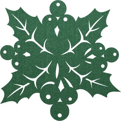 Kerstbes 2 vilt onderzetter - Donkergroen - 6 stuks - 10 x10 cm - Tafeldecoratie - Glas onderzetter - Cadeau - Woondecoratie - Tafelbescherming - Onderzetters voor glazen - Keukenbenodigdheden - Woonaccessoires - Tafelaccessoires