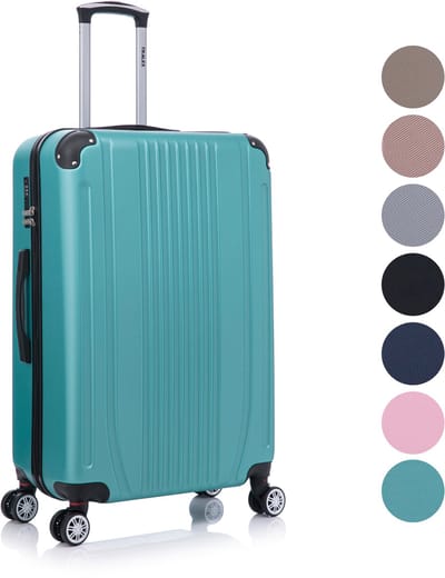 TRALEX - Levante - Grote koffer - 97L - 76x49x29cm - ABS - Harde schaal - Cijferslot - Lichtgewicht - Flexibel - Duurzaam - Stille (rubberen) wielen - Dubbele Spinner-wielen - Lichtgroen