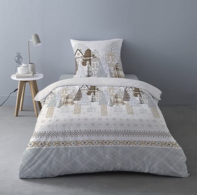 Better Nights Welo - flanellen dekbedovertrek - 1persoons - 140x200cm - 1 kussensloop 65x65 - flanel - winter