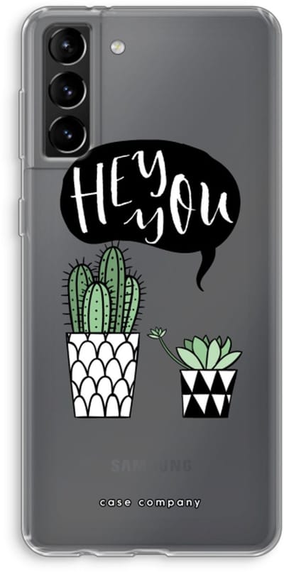 Case Company® - Hoesje geschikt voor Samsung Galaxy S21 Plus hoesje - Hey you cactus - Soft Cover Telefoonhoesje - Bescherming aan alle Kanten en Schermrand