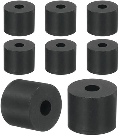 Rubberen Afstandshulzen - Ronde afstandhouders - Meubelonderhoud - Schokabsorberend en antislip - 18 mm OD x 6 mm ID - Zwart