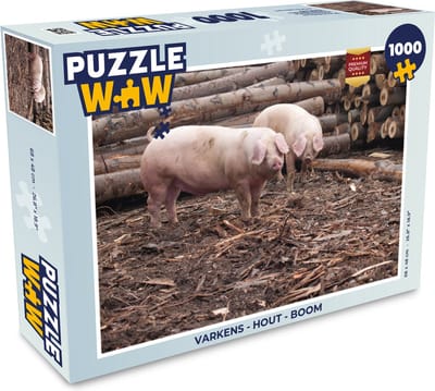 Puzzel Varkens - Hout - Boom - Legpuzzel - Puzzel 1000 stukjes volwassenen