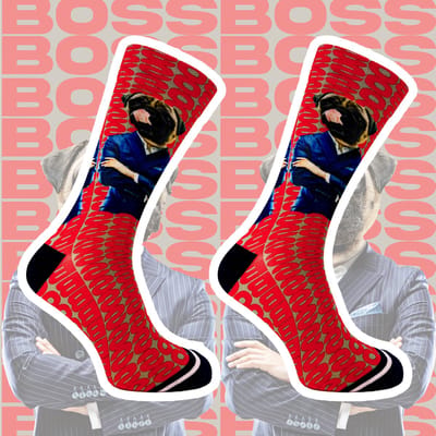 Sock My Feet My Boss - Grappige sokken heren - My Boss- Funny Socks - Vrolijke sokken - Leuke sokken - Fashion statement