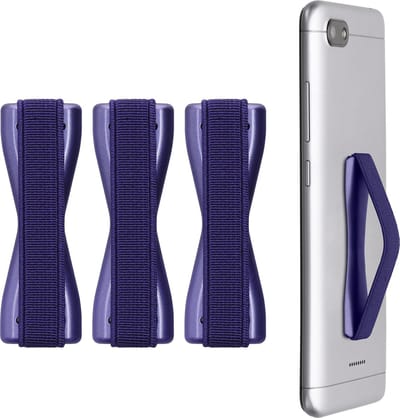 kwmobile vingerhouder voor smartphone - Vingergreep voor telefoon - Zelfklevende finger holder - Set van 3 - In metallic blauwpaars / metallic blauwpaars / metallic blauwpaars