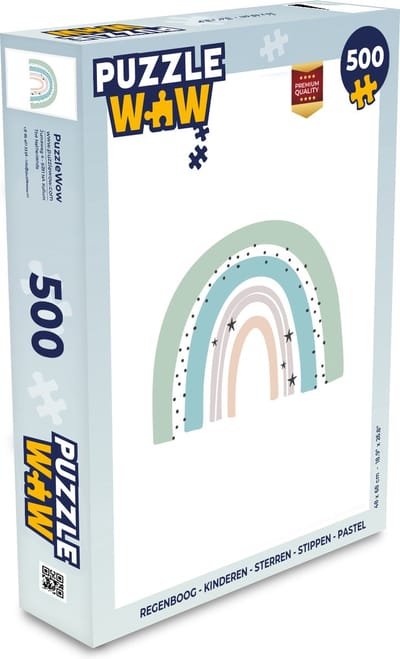 Puzzel Regenboog - Kinderen - Sterren - Stippen - Pastel - Legpuzzel - Puzzel 500 stukjes