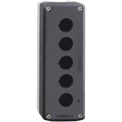 Schneider Electric XALD05 XALD05 Lege behuizing 5 inbouwplaatsen (Ø x h) 22.5 mm x 68 mm Zonder markering Donkergrijs, Lichtgrijs 1 stuk(s) Piece