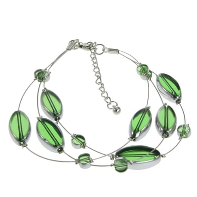 Behave - Armband groen ovaal - ruime polsmaat - lente look