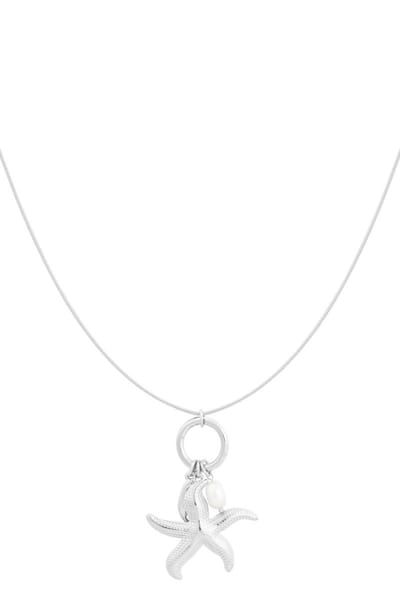 Bijoutheek Collier Schelp Zeester Parel Zilver