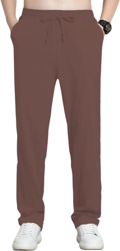Livano Linnen Broek Heren - Zomerbroek - Volwassenen - Lange Broek - Pantalon - Strandbroek - Zomer - Ibiza Stijl - Koffie - Maat M