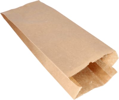 1x 1000 Papieren zakken aaneengeregen Papier (kraft) 35 cm x 13 cm x 7 cm bruin inhoud 2 kg