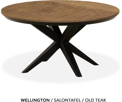 Maxfurn - Ronde salontafel met verjongde rand | Zeer krasvast | Kleur: Old teak | diameter 80cm