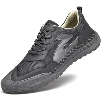 Nieuwe Casual Zomer Ademende Hardloopschoenen Dunne Heren Sport Mesh Schoenen Zomer 46 grijze kleur
