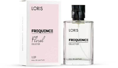 Loris Parfum Frequence Oriental - 308 - Damesparfum - 50ML - Eau de Parfum - Top noten: Zwarte Bes / Roze Peper / Bergamot Midden noten: Jasmijn / Jasmijnthee Basis noten: Vanille / Cashmere / Houterig
