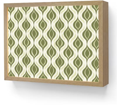 Wandlamp 40x30 cm - Oplaadbaar - Patroon - Retro - Groen - Wandlampen binnen woonkamer - Slaapkamer lamp - Decoratieve nachtlamp - Vloerlamp draadloos