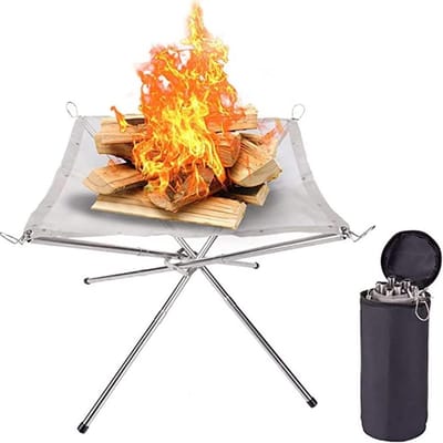 Draagbare 42 cm Buitenhaard - Opvouwbare Vuurkorf voor Camping, Tuin en Terras met Draagtas