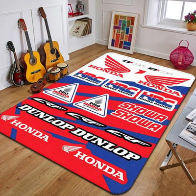 H-Honda tapijt bedrukt mode yogamat antislip tapijt slaapkamerdecoratie buitentapijt slaapkamer verjaardagscadeau 80*120cm
