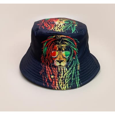 Chapeaux Bucket Lettres Graffiti Lion Imprimés Nouveau Unisexe Pare-soleil Décontracté Polyvalent Portables Double Face Mode Hip-Hop Chapeaux de Pêcheur 56-58cm black