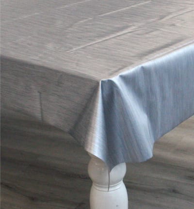 Luxe tafelzeil/tafelkleed zilveren metallic look 140 x 300 cm - Tuintafelkleed