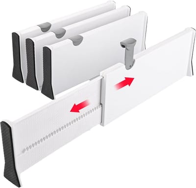 Ladeverdelers Set - Lade organizers - Laden Ordenen - Verstelbaar 33-55cm - 125 cm Hoog - Wit