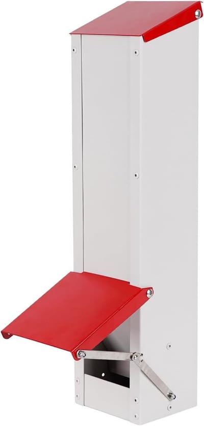 Cosensi - Voederautomaat voor kippen, 3 kg capaciteit, roestvrijstaal, regenbestendig, ophangbaar, geschikt voor gevogelte op boerderij.