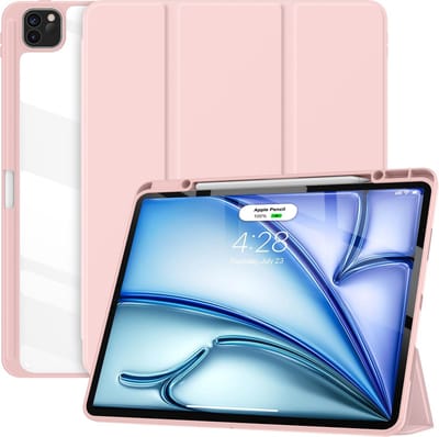 Solidenz Hoes - Geschikt voor iPad Air 13 inch (M4 / M3 / M2) - Case Met Autowake - Hoesje Met Pencil Houder - Roze