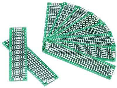 Dailygoody - Dubbelzijdige PCB Circuitbord - 10 Stuks - 2cm x 8cm - Voor DIY Projecten - Elektronica - Technisch project - Geschikt voor hobbyist