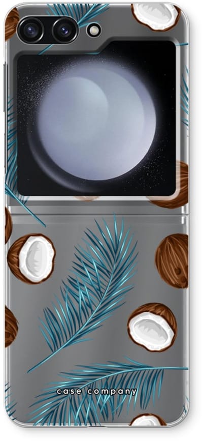 Case Company® - Hoesje geschikt voor Samsung Galaxy Z Flip5 hoesje - Kokosnoot - Soft Cover Telefoonhoesje - Bescherming aan alle Kanten en Schermrand