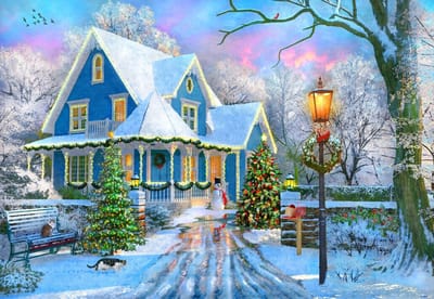Bluebird Puzzle kerst legpuzzel Christmas at Home - 1000 stukjes.