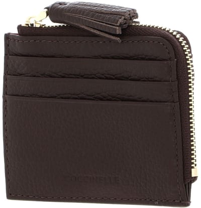 COCCINELLE Leren kaarthoes Tassel Credit Card Holder Brunette donkerbruin
