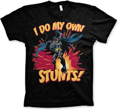 DC Comics Batman Heren Tshirt -L- I Do My Own Stunts Zwart