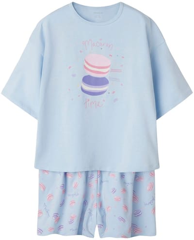 Name It Meisjes Korte Pyjama Set Shortama NKFNIGHTSET Macaron - Maat 86/92